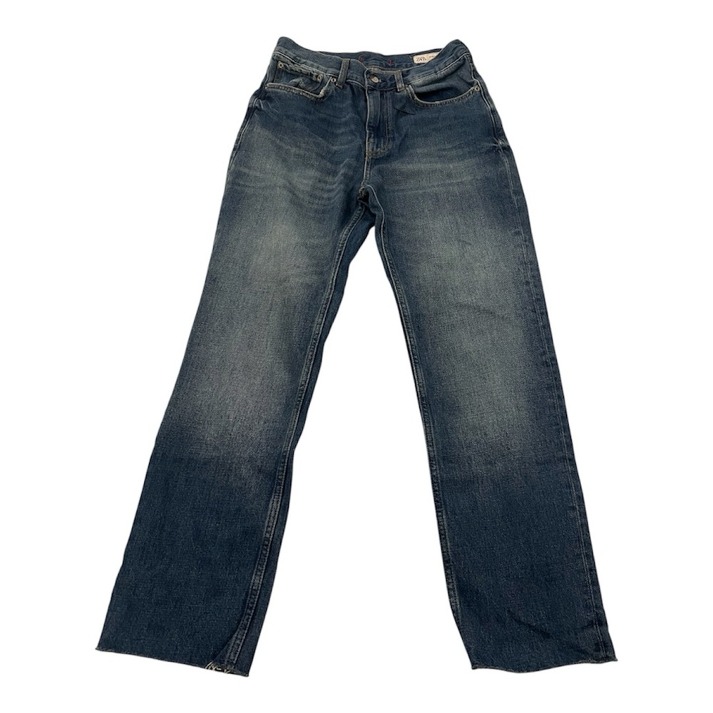 Zara Women's Dark Blue Straight-Leg Jeans